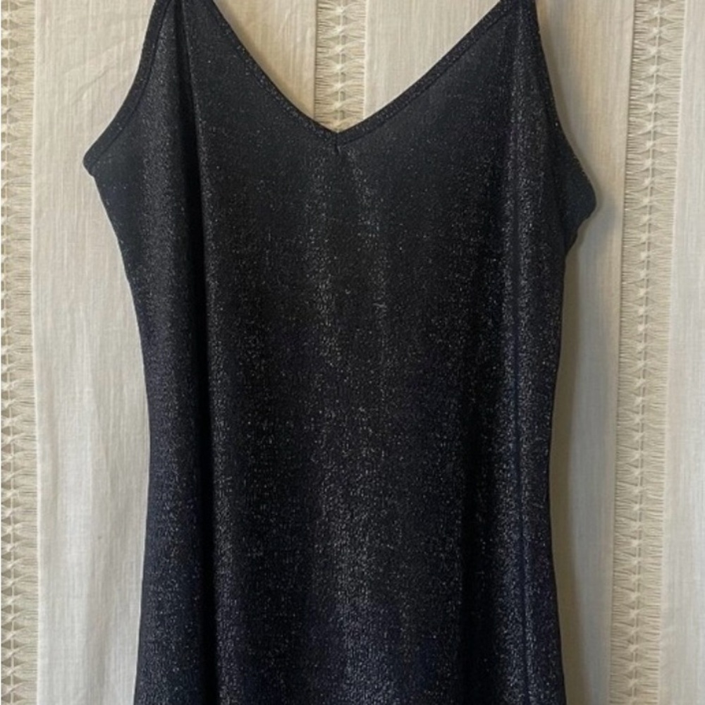 Brandy Melville Black Sparkle Tank Slip Mini Dress - Size S